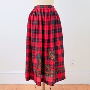 Vintage Ralph Lauren Blue Label Wool Plaid Pheasant Skirt Size Small Old Money